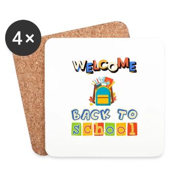 welcome back to school - Untersetzer (4er-Set) - Weiß - Vorne