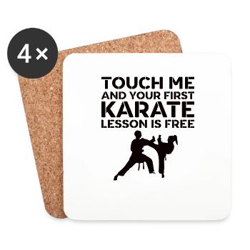 Karate Spruch für Karateka & Kampfsportler Kick - Untersetzer (4er-Set) - Weiß - Vorne