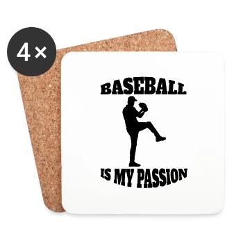 Baseball Baseball Lover Gift Baseball Game - Coasters (set of 4) - white - Front