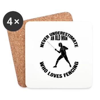 Fencing funny fencer saying martial arts funny - Coasters (set of 4) - white - Front