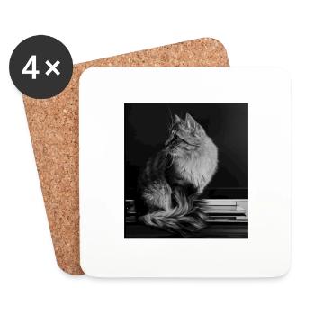 Schönste Katze der Welt - Untersetzer (4er-Set) - Weiß - Vorne