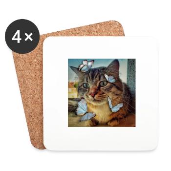 Schönste Katze der Welt Nr. 2 - Untersetzer (4er-Set) - Weiß - Vorne