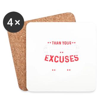 Stronger Than Your Excuses With Weights In It - Untersetzer (4er-Set) - Weiß - Vorne