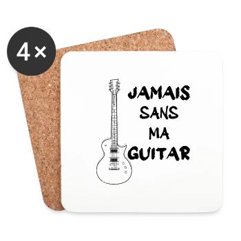 jamais sans la guitare - Dessous de verre (lot de 4) - blanc - Devant