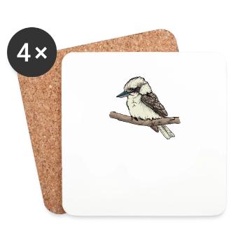 Kookaburra I Eisvogel Naturschutz für Ornithologe - Untersetzer (4er-Set) - Weiß - Vorne