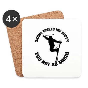 Skieurs Ski de fond Sports d’hiver - Dessous de verre (lot de 4) - blanc - Devant