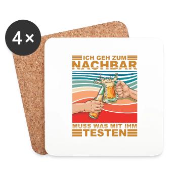 Lieblingsnachbar zum testen - Untersetzer (4er-Set) - Weiß - Vorne