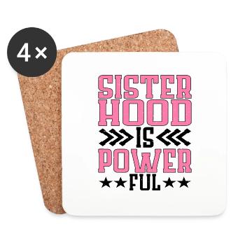 Sisterhood is Powerful 18 - Untersetzer (4er-Set) - Weiß - Vorne