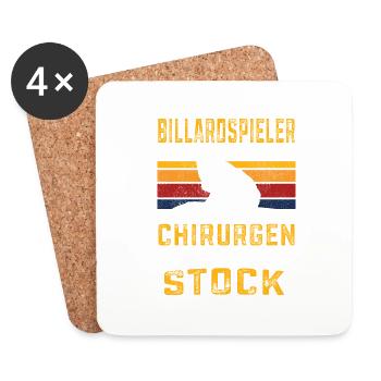 Billardspieler Chirurgen Stock Billard Geschenk - Untersetzer (4er-Set) - Weiß - Vorne