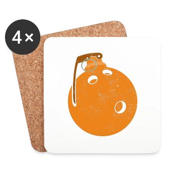 Bowling Kugel Granate Bowlingspieler Geschenk - Untersetzer (4er-Set) - Weiß - Vorne
