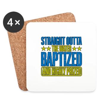 Straight Outta The Water and Baptized 16 - Coasters (set of 4) - white - Front