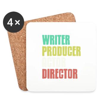 Write Producer Actor Director Retro T-Shirt - Untersetzer (4er-Set) - Weiß - Vorne