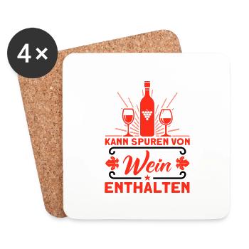 Wein Weinliebhaber Weintrinker Weinfest Geschenk - Untersetzer (4er-Set) - Weiß - Vorne