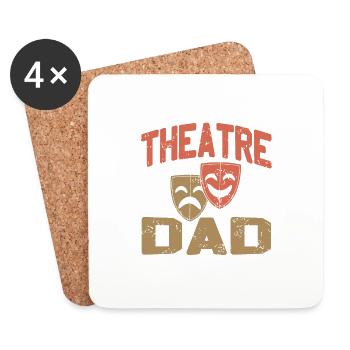 Retro Vintage Theatre Dad Cool Actor T-Shirt - Untersetzer (4er-Set) - Weiß - Vorne