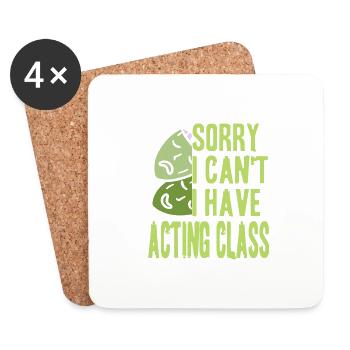 Sorry I Can't I Have Acting Class Vintage Funny - Untersetzer (4er-Set) - Weiß - Vorne