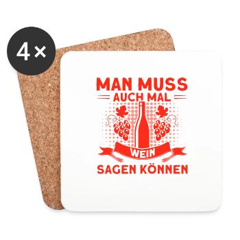 Wein Weinliebhaber Weintrinker Weinfest Geschenk - Untersetzer (4er-Set) - Weiß - Vorne