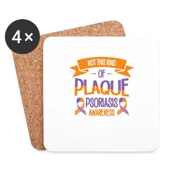 Psoriasis Warrior Plaque Lavendel Orange Ribbon - Untersetzer (4er-Set) - Weiß - Vorne