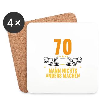 Mit 70 nichts anders nur langsamer 70 Geburtstag - Untersetzer (4er-Set) - Weiß - Vorne