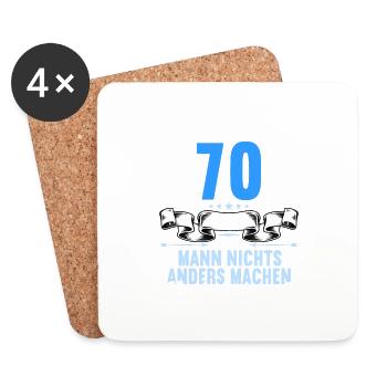 Mit 70 nichts anders nur langsamer 70 Geburtstag - Untersetzer (4er-Set) - Weiß - Vorne