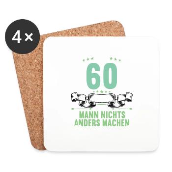 Mit 60 nichts anders nur langsamer 60 Geburtstag - Untersetzer (4er-Set) - Weiß - Vorne