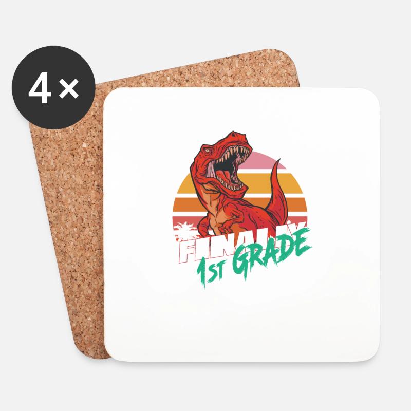Endlich 1. Klasse, Erstklässler - Untersetzer (4er-Set) - Weiß