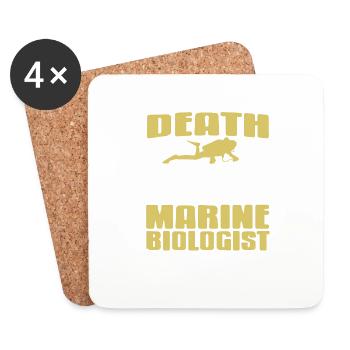 Death Smiles The Marine Biologist Smiles Back - Coasters (set of 4) - white - Front