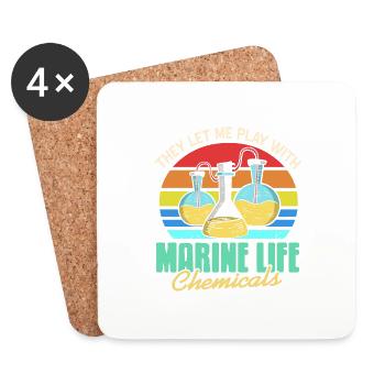 They Let Me Play With Marine Life Chemicals - Coasters (set of 4) - white - Front