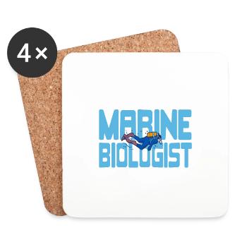 Mon père est un biologiste marin drôle de t-shirt cadeau - Dessous de verre (lot de 4) - blanc - Devant