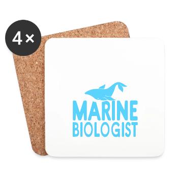 Let's Make Wave For The New Marine Biologist - Coasters (set of 4) - white - Front