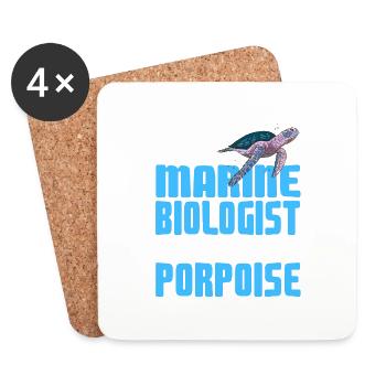Biologiste marin et c’est le marsouin de ma vie - Dessous de verre (lot de 4) - blanc - Devant