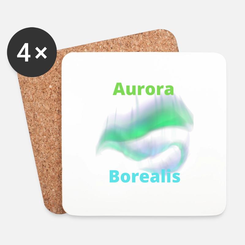 Aurora Borealis - Untersetzer (4er-Set) - Weiß