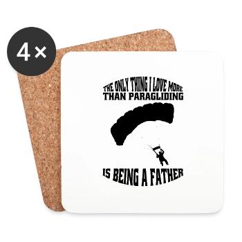 Paragliding Paraglider Father Skydiving - Coasters (set of 4) - white - Front