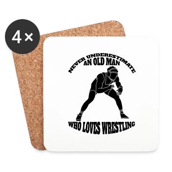 Wrestling Funny Saying Wrestling Gift Wrestler - Coasters (set of 4) - white - Front