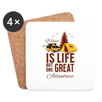what is life but one great adventure? - Dessous de verre (lot de 4) - blanc - Devant