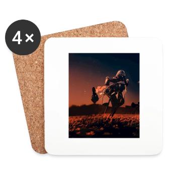 grand ART sur great PEOPLE - Dessous de verre (lot de 4) - blanc - Devant