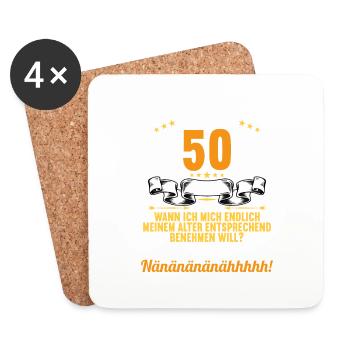 Ich bin 50 Jahre alt 50 Geburtstag - Untersetzer (4er-Set) - Weiß - Vorne