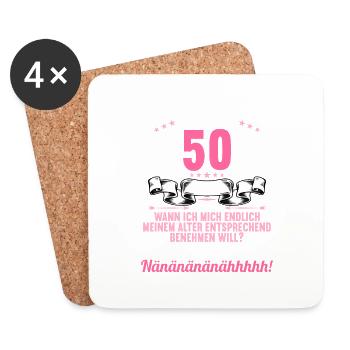 Ich bin 50 Jahre alt 50 Geburtstag - Untersetzer (4er-Set) - Weiß - Vorne