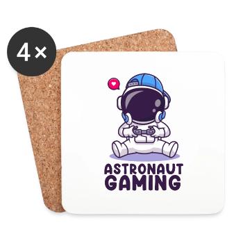 Astronaut Gaming Awesome Cute Gaming T-Shirt - Coasters (set of 4) - white - Front