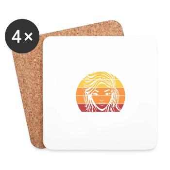 Rétro Oui j’ai des dreadlocks oui je les lave afro - Dessous de verre (lot de 4) - blanc - Devant