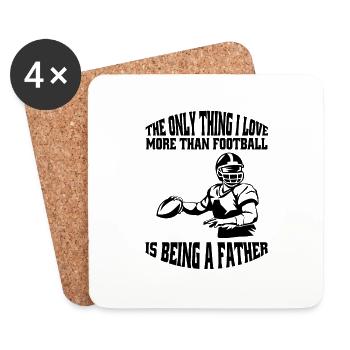 Football Fan Papa Football Coach American Football - Coasters (set of 4) - white - Front