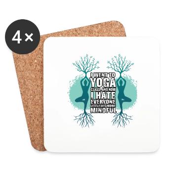 Yoga Funny Yoga Shirt Yoga Saying - Coasters (set of 4) - white - Front