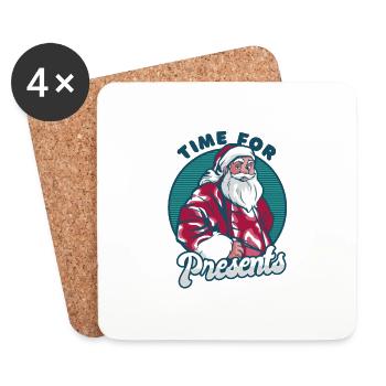 Time for presents funny santa vintage - Coasters (set of 4) - white - Front