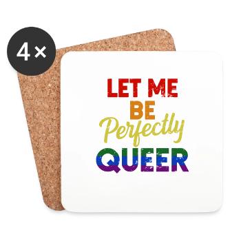 LGBT Regenbogen Gay Pride Homo Lesbisch Schwul - Untersetzer (4er-Set) - Weiß - Vorne