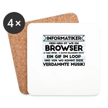 Informatiker Informatik Programmierer Nerd Geek - Untersetzer (4er-Set) - Weiß - Vorne