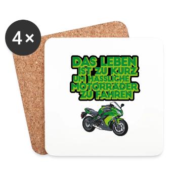 Motorrad fahren Supersport Biker Bike Bikerin - Untersetzer (4er-Set) - Weiß - Vorne