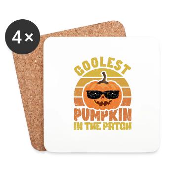 Funny Halloween Cool Pumpkins Coolest Pumpkin - Coasters (set of 4) - white - Front