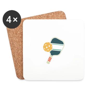 Respectez le Pickleball Funny Paddle Pickleball Pun - Dessous de verre (lot de 4) - blanc - Devant