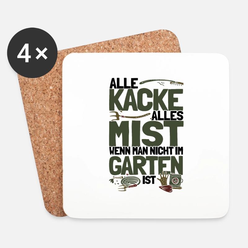 Alles Kacke Alles Mist Gärtner Geschenk - Untersetzer (4er-Set) - Weiß