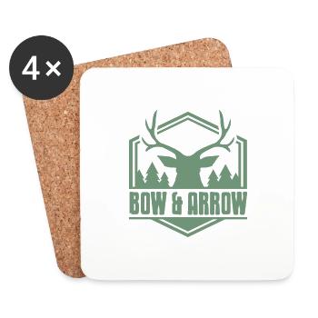 Bow & Arrow Cool Hunter Archery T-Shirt Present - Untersetzer (4er-Set) - Weiß - Vorne