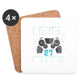 Level 27 Erreicht Gamer - Untersetzer (4er-Set) - Weiß - Vorne
